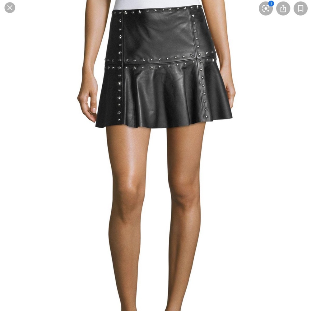 NWOT Parker Cyrus Studded Leather Mini Skirt
